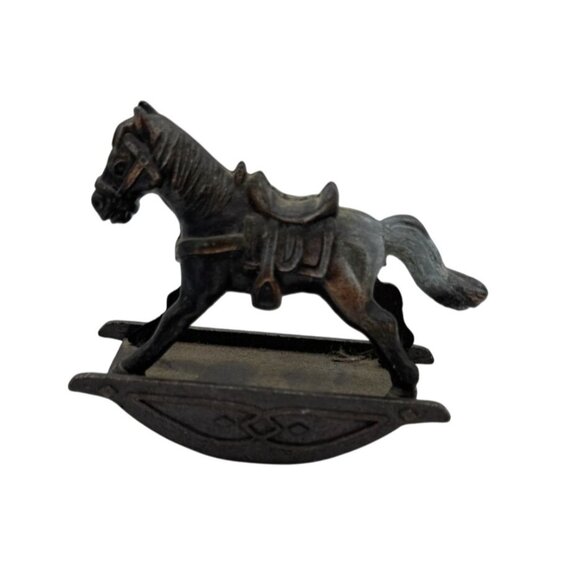 Vintage Die Cast Heavy Metal Rocking Horse Pencil Sharpener 2.5" - Picture 1 of 3